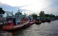 Fishing boats dock at the fish village Royalty Free Stock Photo