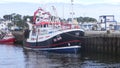 Fishing boats and equipment at Greencastle Harbour  Donegal on 14th May 2021 Royalty Free Stock Photo