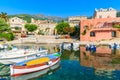 Fishing boats in Erbalunga village on Cap Corse, Corsica island, France Royalty Free Stock Photo