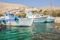 Fishing boats floating on Greek island Kalymnos Royalty Free Stock Photo