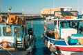 Fishing boats greece water port island classic Royalty Free Stock Photo