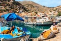 Fishing boats on the Greek island of Symi. Royalty Free Stock Photo