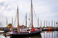 Fishing boats in the harbor of the fishing village of Urk in the Netherlands Royalty Free Stock Photo