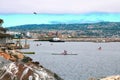 Fishing boats in the harbor in Long Beach Royalty Free Stock Photo