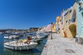 Fishing boats in the harbor in Marina di Corricella, Procida Island, Gulf of Naples, Italy Royalty Free Stock Photo