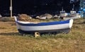 Fishing boats in harbor at night Royalty Free Stock Photo