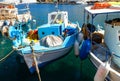 Fishing boats in harbor of Symi Island. Greece, Europe