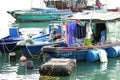 Scenic fishing boats in the port of Hongkong, China