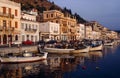 Fishing boats in the harbour at Gythio. Peloponnese, Greece Royalty Free Stock Photo