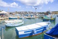 Colourful fishing boats, Marsaxlokk, Malta Royalty Free Stock Photo