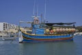 Fishing boats in the harbour of Marsaxlokk in Malta Royalty Free Stock Photo