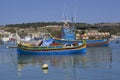 Fishing boats in the harbour of Marsaxlokk in Malta Royalty Free Stock Photo