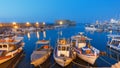 Fishing boats in the harbour near the Koules Fortress in Heraklion