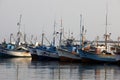 Fishing Boats in Harbour, Paracas in Peru Royalty Free Stock Photo