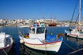 Fishing boats in Hersonissos harbour, Crete.