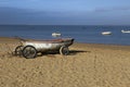 Fishing boats on Las Piletas beach on a sunny day Royalty Free Stock Photo