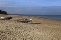 Fishing boats on Las Piletas beach on a sunny day Royalty Free Stock Photo