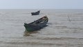 Fishing boats looking for shrimp on Satiruk Beach Royalty Free Stock Photo