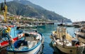 Fishing boats in Maiori on the Amalfi Coast, Italy