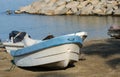 Fishing boats at Manzanillo beach. Colima. Mexico Royalty Free Stock Photo