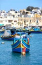 Fishing boats in Marsaxlokk harbour, Malta. Royalty Free Stock Photo