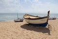 Fishing boats Mediterranean beach in Calella