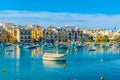 Fishing boats moor in Birzebbuga, Malta