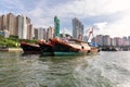 Fishing boats moored on Aberdeen Island, Hong Kong.