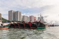 Fishing boats moored on Aberdeen Island, Hong Kong.