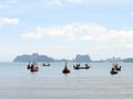 Fishing boats moored along the beach Royalty Free Stock Photo