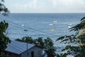 Fishing boats moored in Castara Bay Tobago