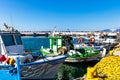 Fishing boats moored in the harbour of Ierapetra, Greece. Royalty Free Stock Photo