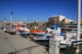 Fishing Boats moored in the port of Santa Pola, Alicante Royalty Free Stock Photo