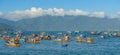 Fishing boats moored in vietnam Royalty Free Stock Photo