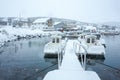 Fishing Boats Moored During Winter Royalty Free Stock Photo