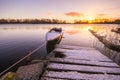 Fishing boats moored for the winter harbor Royalty Free Stock Photo