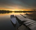 Fishing boats moored for the winter harbor Royalty Free Stock Photo