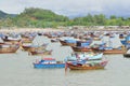 Fishing boats are mooring in a seaport of Nha Trang