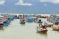 Fishing boats are mooring in a seaport of Nha Trang