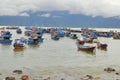 Fishing boats are mooring in a seaport of Nha Trang