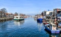 Fishing boats are morred in the port `Alter Strom` in the Baltic Sea resort WarnemÃÂ¼nde Royalty Free Stock Photo