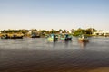 Fishing boats at Nani Daman Jetty in Daman, India Royalty Free Stock Photo