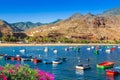 Fishing boats near Teresitas beach in Tenerife, Spain