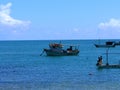 Fishing boats on ocean Royalty Free Stock Photo