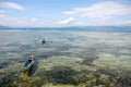 Fishing boats at ocean bay near coast Indonesia Royalty Free Stock Photo