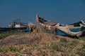 Fishing boats in off shore in North Africa, Morocco