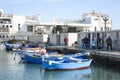 Fishing boats in the old harbor of Bari Royalty Free Stock Photo