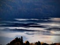 Fishing boats and patterns on the lake of Zurich Royalty Free Stock Photo