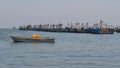 Fishing boats in the harbour of Paracas. Ica, Peru Royalty Free Stock Photo