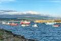 Fishing boats at the pier. Atlantic coast of Spain